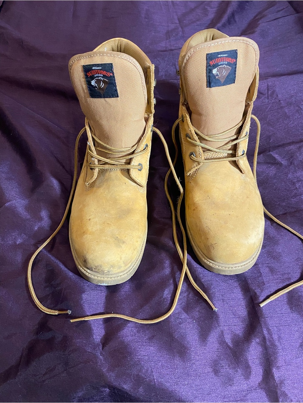 Survivors Men's Wheat Work Boots - Lace-Up Durable Construction size 13